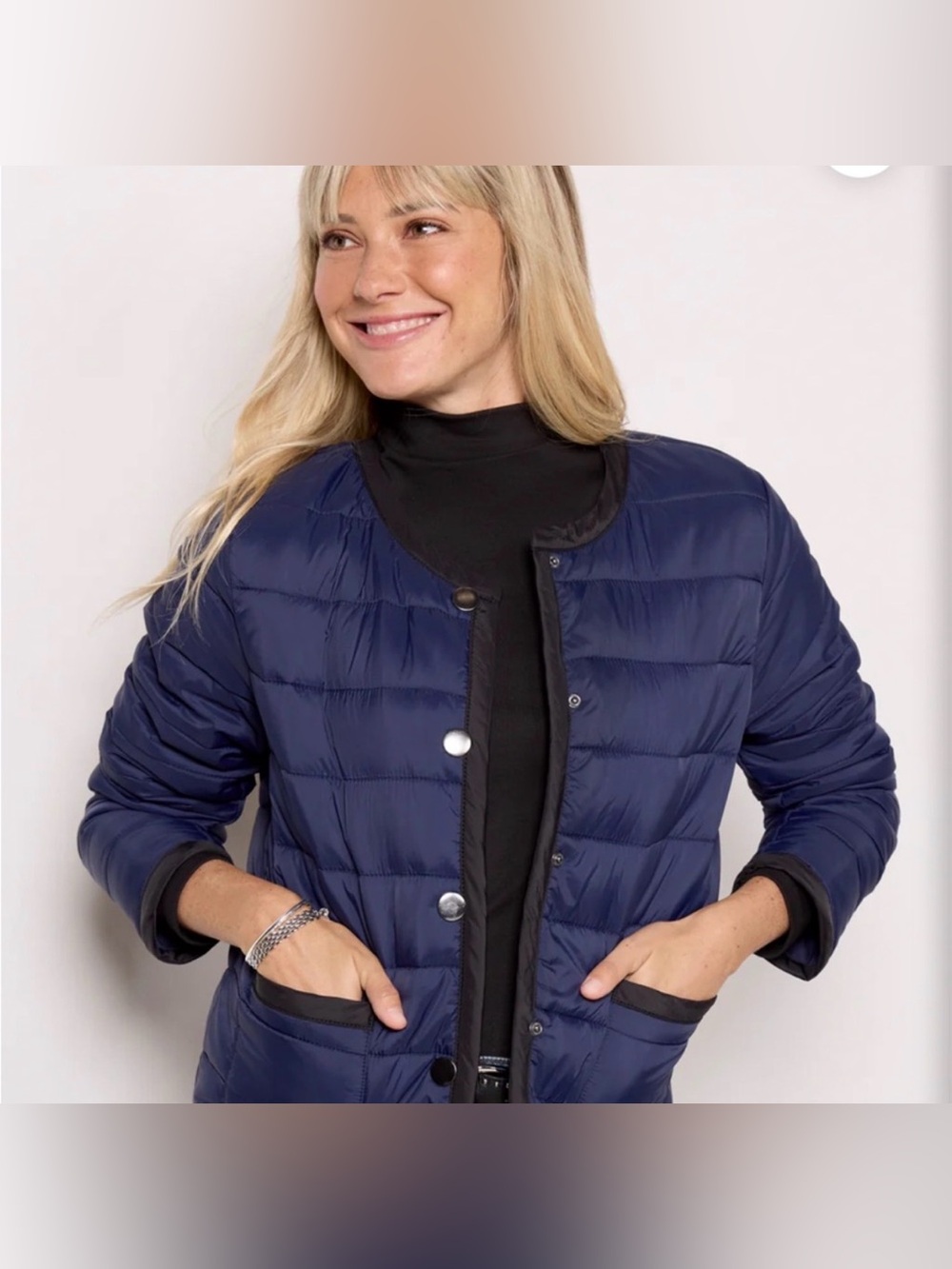 EVEREVE Elle collarless lightweight puffer coat. Size XL